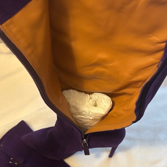 Ralph Lauren Deep Purple Heeled Boots - Picture 3 of 4